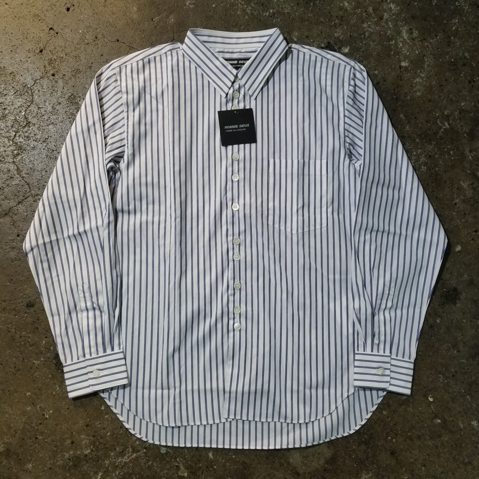 COMME des GARCONS HOMME DEUX 25ss 多ボタン ストライプシャツ S 