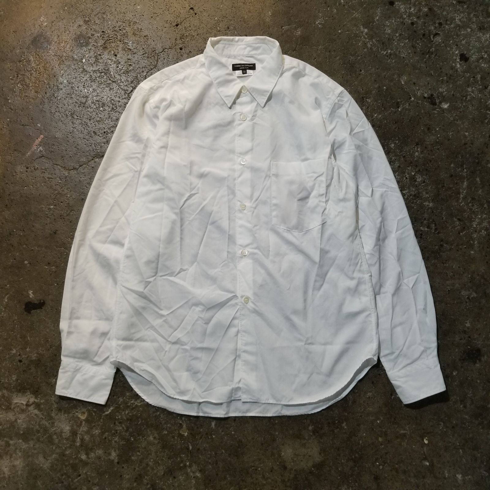 COMME des GARCONS HOMME PLUS AD2024 定番 エステル縮絨シャツ XS コムデギャルソンオムプリュス ポリ縮