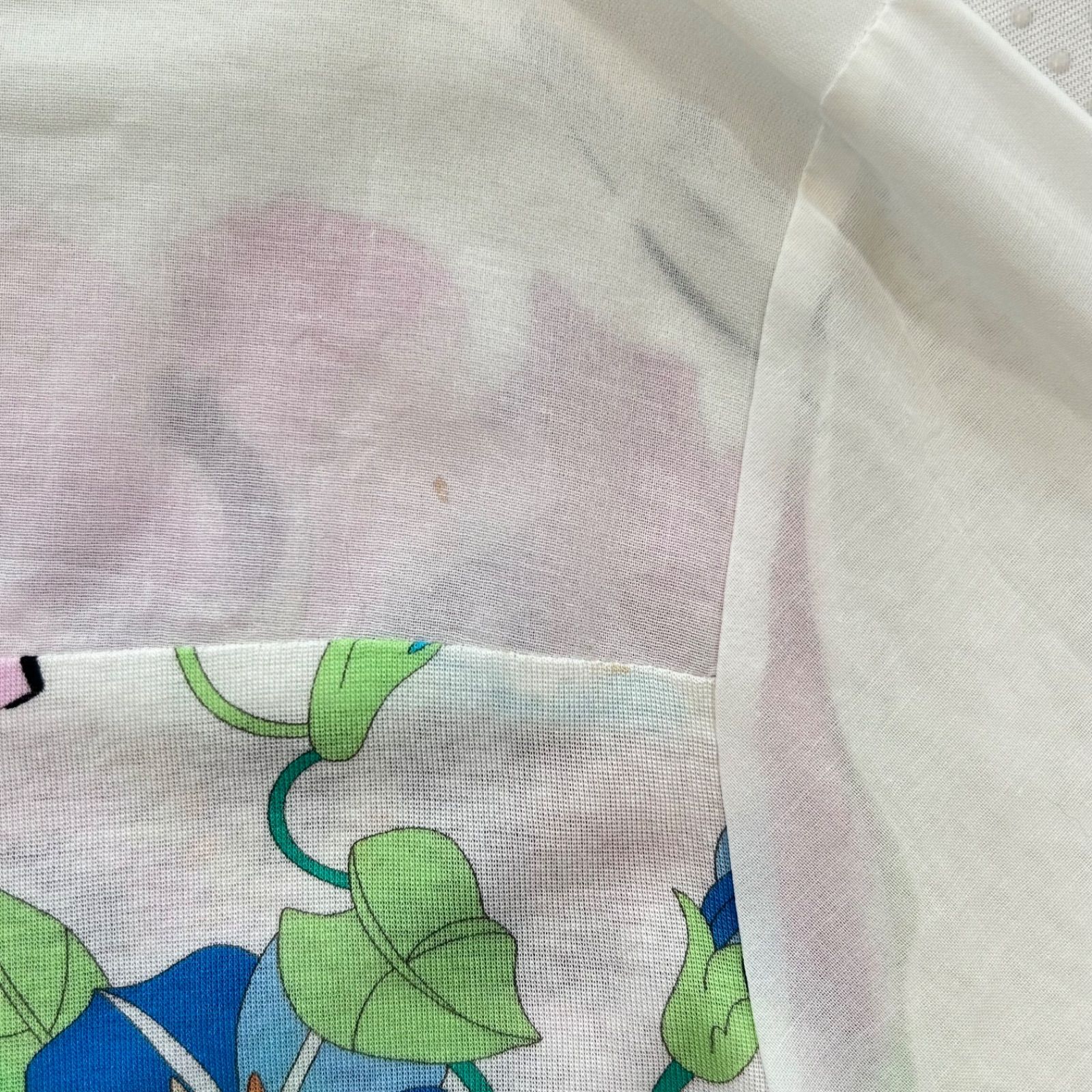 LEONARD レオナール 花柄 郵便切手風 プリントカットソー Tシャツ 半袖 