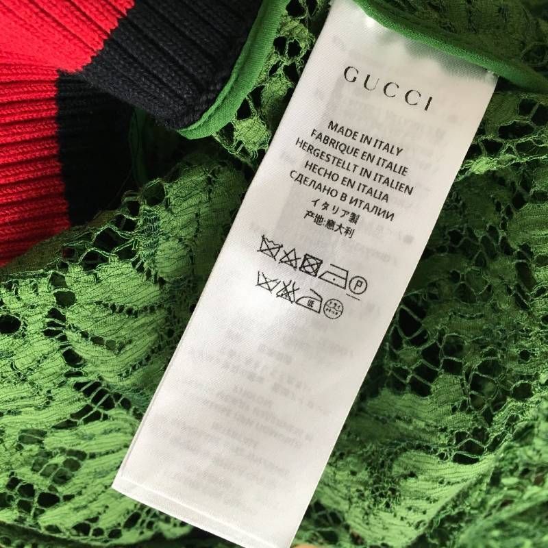 美品 GUCCI グッチ 420422 ZGT79 レース ワンピース42 イタリア製