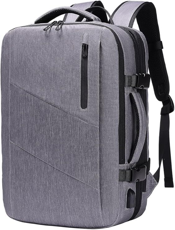 801ライトグレー ビジネスリュック 3WAY リュック メンズ レディース 37L 拡張 USB充電ポート 17インチPC対応 ノートPC 撥水 防水 盗難防止 キャリーオン 機内持ち込み 通勤 出張 旅行 通学 軽量 多機能 バックパック おしゃれ 人気