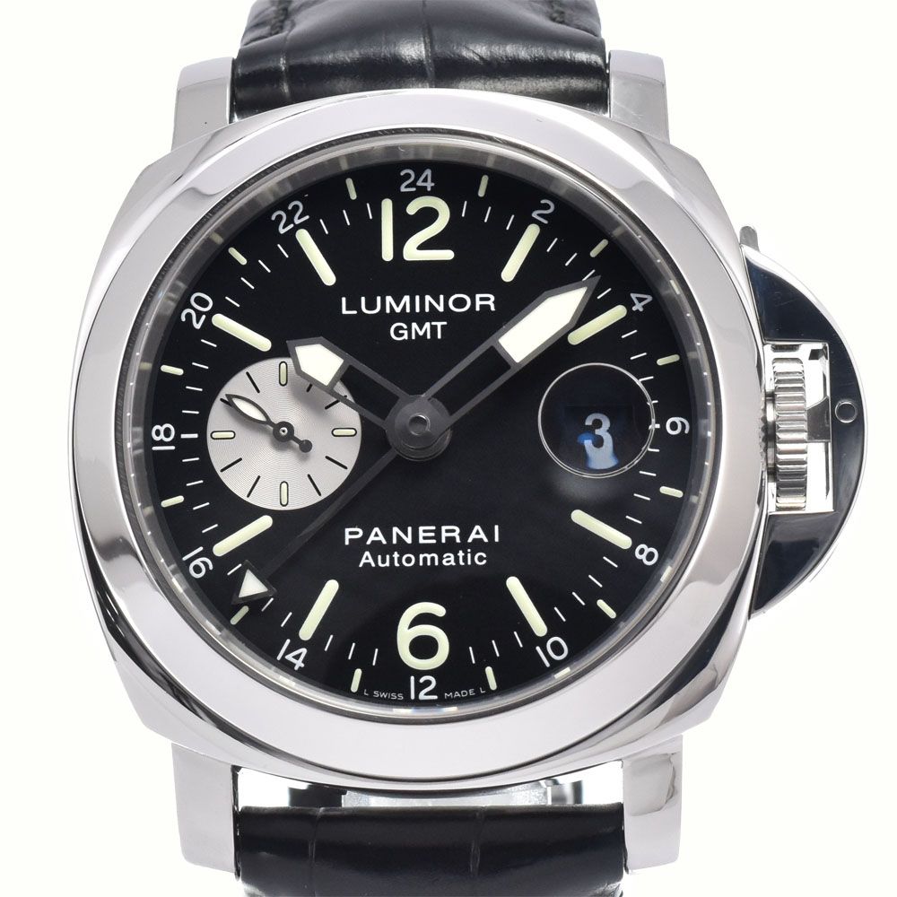 パネライ PANERAI PAM00088 ルミノール アッチャイオ GMT ブラック 自動巻き メンズ 美品 腕時計 H#147520