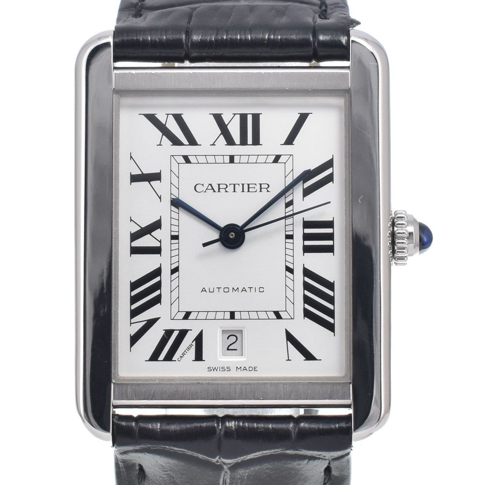 カルティエ CARTIER WSTA0029 3800 タンクソロXL シルバー 自動巻き メンズ 美品 腕時計 H#146788
