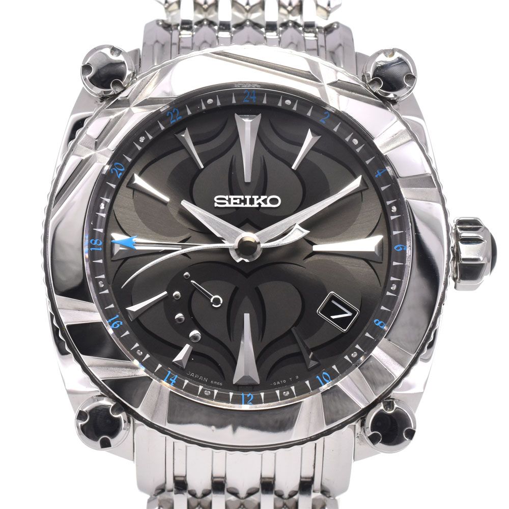 セイコー SEIKO SBLA077 ガランテ ブラック スプリングドライブ メンズ 美品 箱付き 腕時計 H#147272
