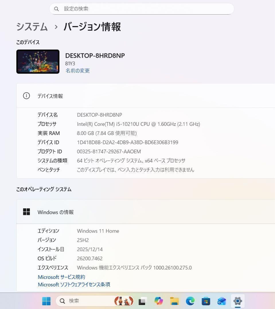 高性能】レノボ アビスブルー☘10世代i5☘️NVMe256GB＆1TB