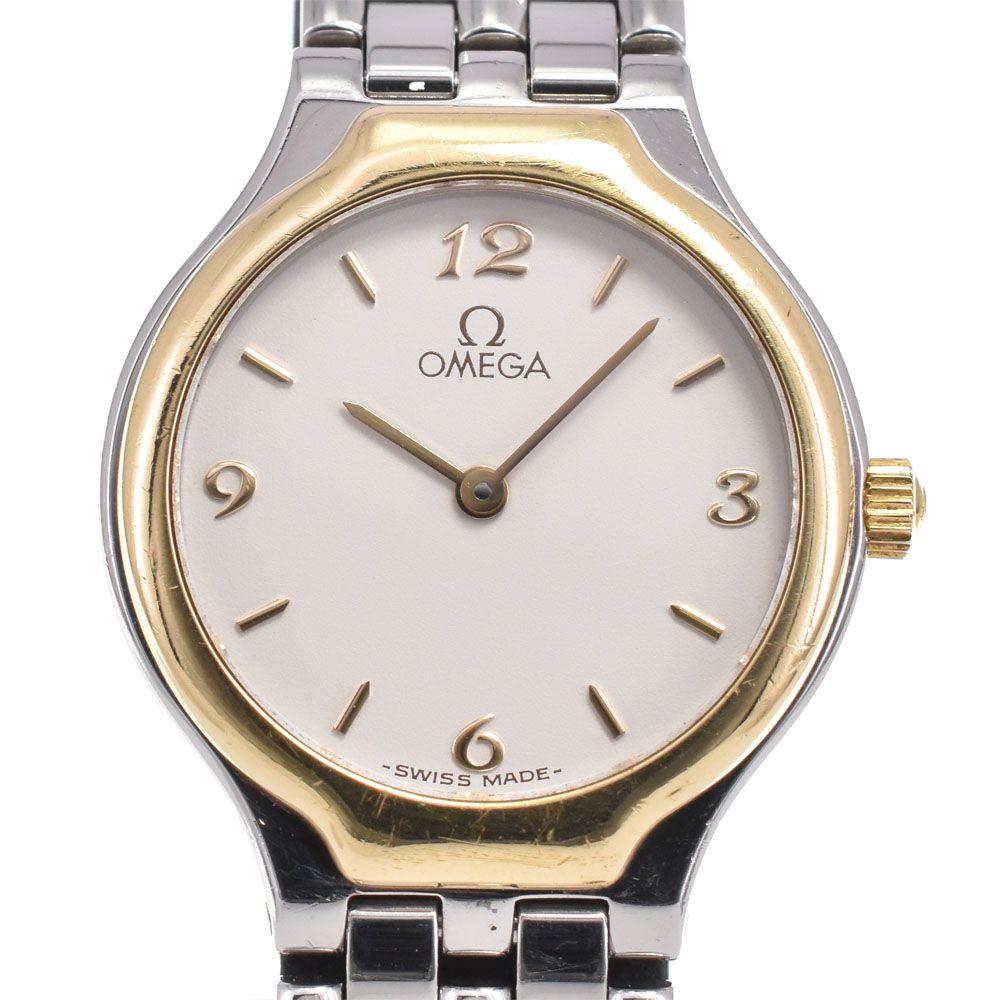 オメガ OMEGA デビル シンボル SS/K18YG シルバー クォーツ レディース 良品 腕時計 H#146089