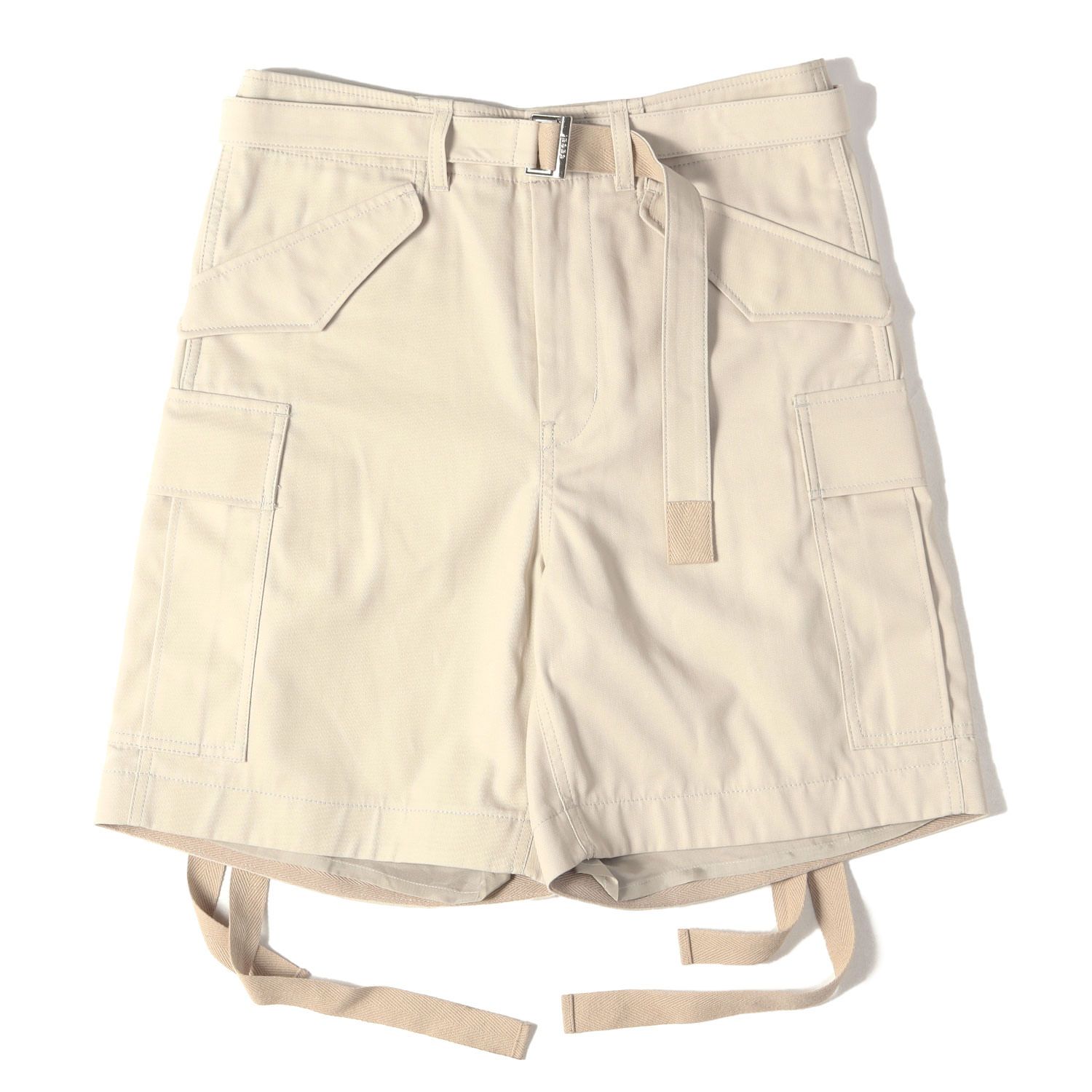【美品】Sacai サカイ パンツ ベージュ サイズ:1 | 25SS ベルテッド コットンツイル カーゴショーツ Cotton Twill Shorts | ズボン ボトムス ショートパンツ【メンズ】【中古】 美品】Sacai サカイ パンツ ベージュ サイズ:1 | 25SS ベルテッド