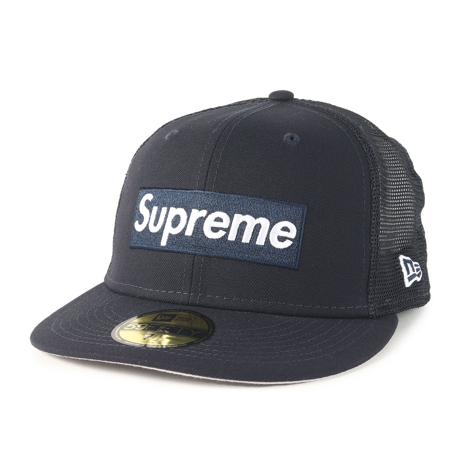 Supreme ネイビー ロゴキャップ 美品】Supreme シュプリーム キャップ ネイビー 紺 サイズ:7 1/2(59.6
