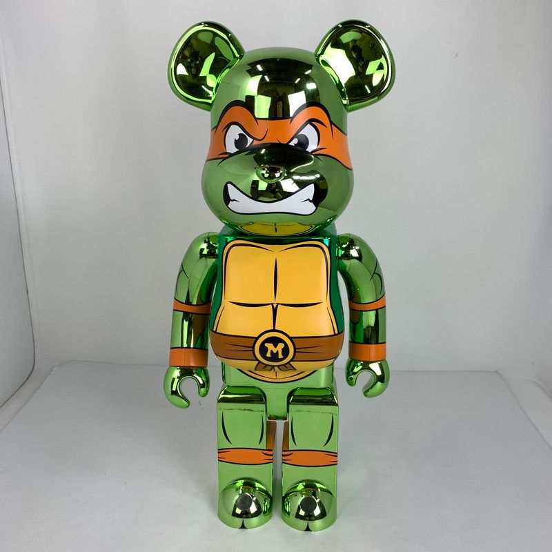 【中古品】 現状渡し品 BE@RBRICK MICHELANGELO CHROME Ver. 1000％ ベアブリック ミケランジェロ クロームメッキ 本体のみ 足裏にキズあり 【055-260512-io-27-fuzh】