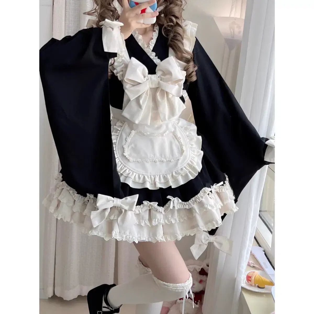 4 3) 着物 メイド服 Mサイズ コスプレ 卒業写真