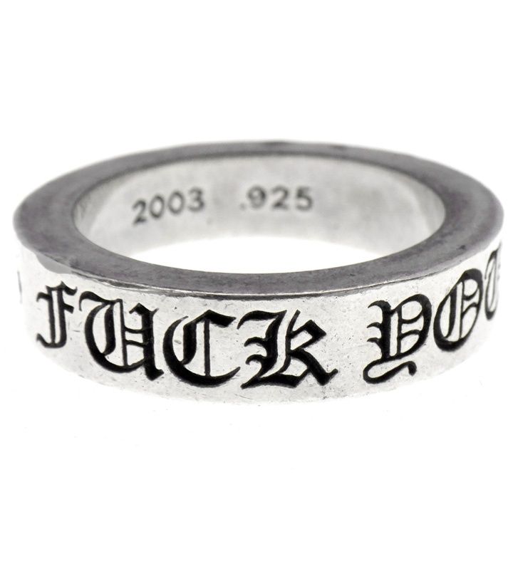 クロムハーツ CHROME HEARTS 【 6mm SPACER FUCK YOU 】 6mm スペーサー ファックユー シルバー リング　50038