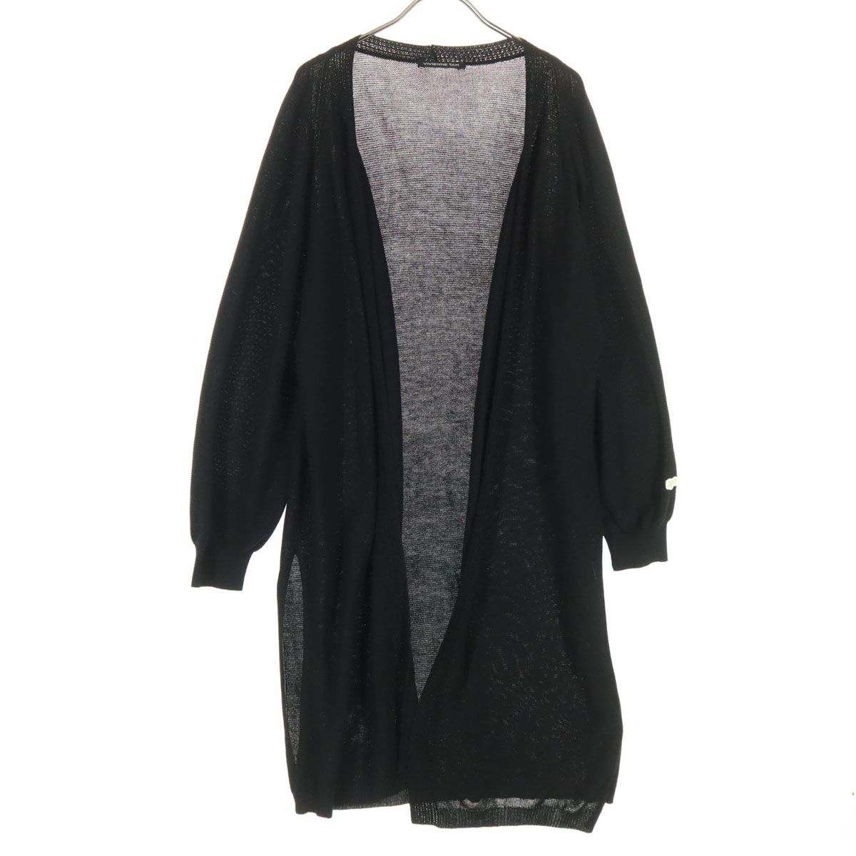 美品 VIVIENNE TAM ヴィヴィアンタム 長袖 カーディガン 38 ブラック レディース 古着