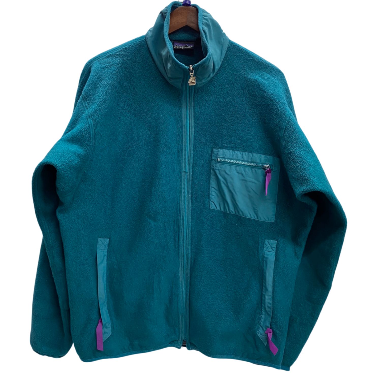 パタゴニア PATAGONIA 80's 90's USA製 フルジップ フリースジャケット エメラルドグリーン ジャケット グリーン Lサイズ 201MT-5929 VB