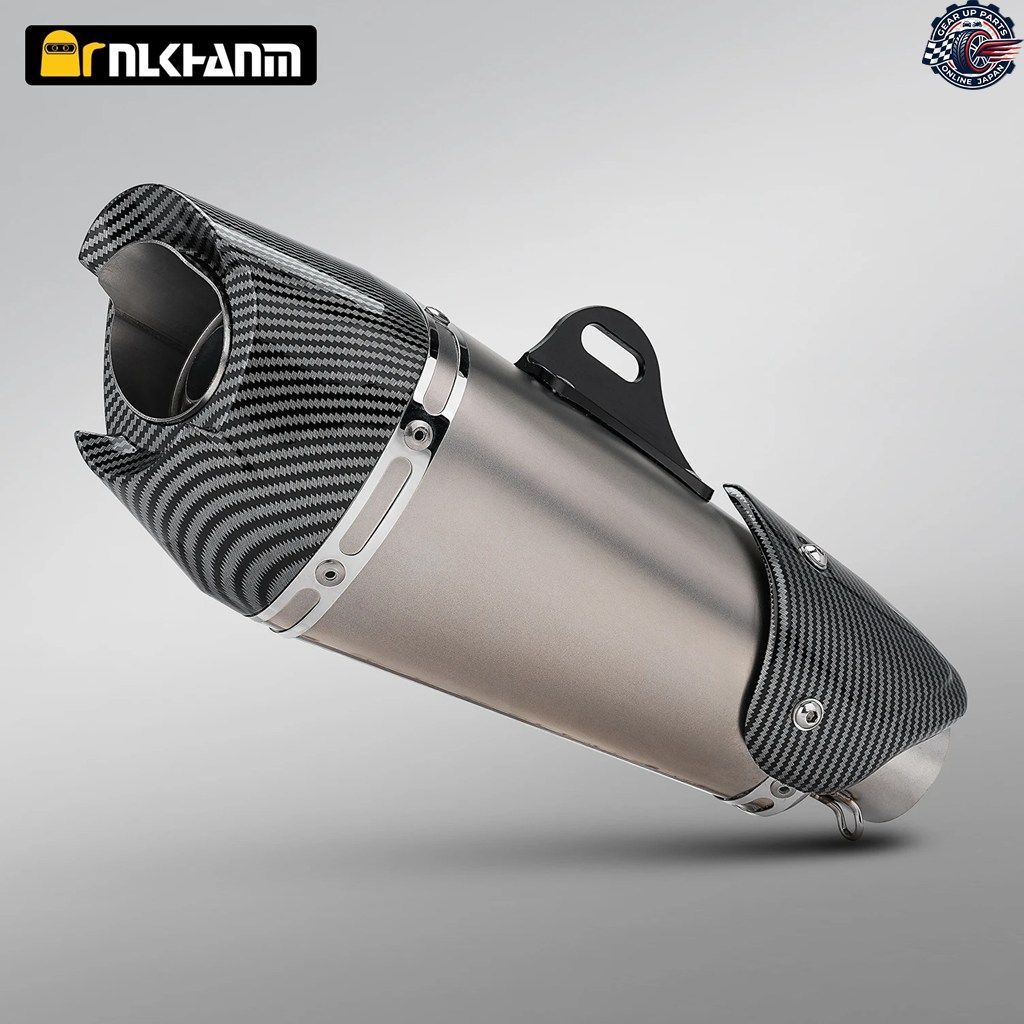 バイク用カーボンファイバーマフラー2本セット 51mm AT2 モーターサイクル排気システム改造 カーボンファイバー