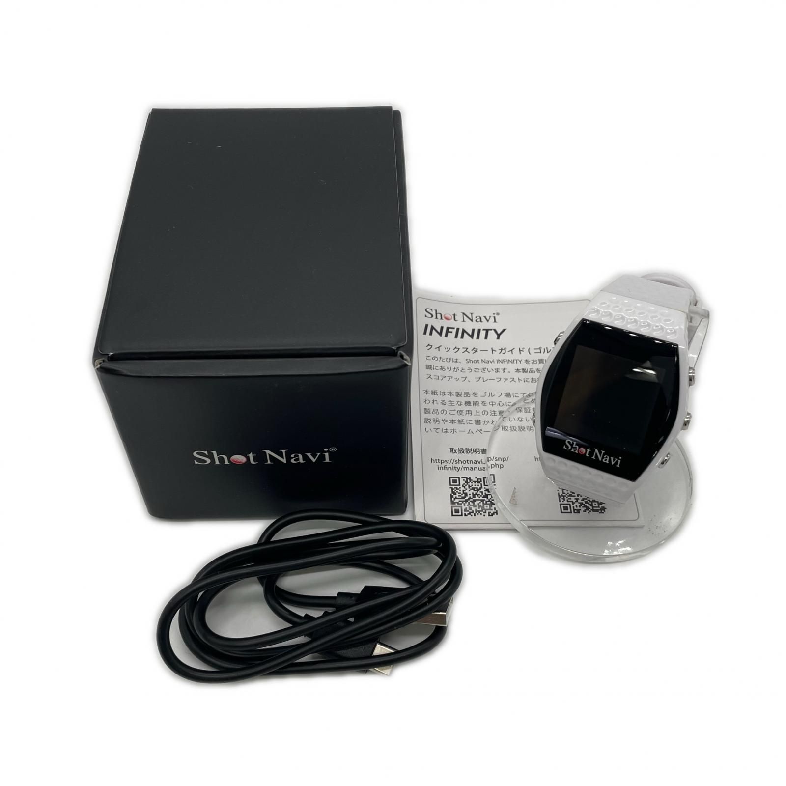中古 ショットナビ ShotNavi ゴルフナビ ホワイト INFINITY インフィニティ 距離計 GPS ウォッチタイプ