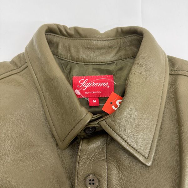 未使用】Supreme/シュプリーム【21AW】Leather Shirt/レザー シャツ