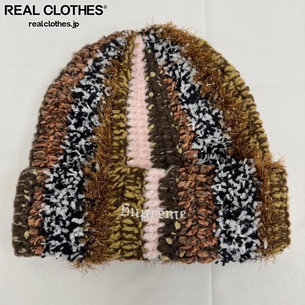 Supreme/シュプリーム【25AW】Tinsel Stripe Beanie/ティンセル ストライプ ビーニー/ニット帽/ブラウン