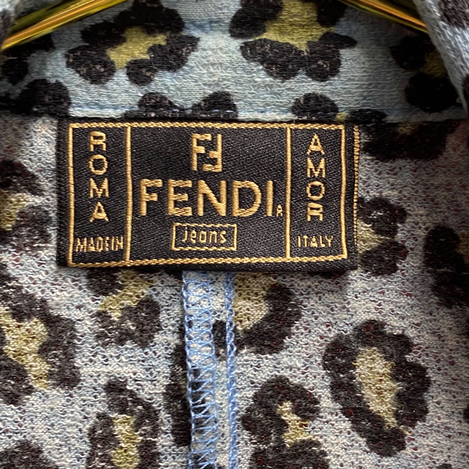 FENDI フェンディ ジーンズ レオパード ヒョウ柄 シャツ 半袖