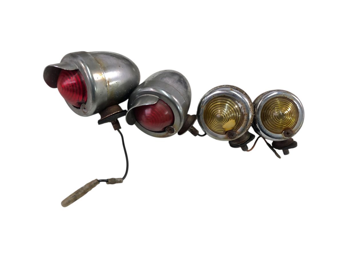 YAMAHA　XJ400SP　4G0　バレットウィンカー　赤レンズ　黄色レンズ　外径58mm　ジャンク　旧車　カスタム　ＯＨにも（中古）2903-N2425