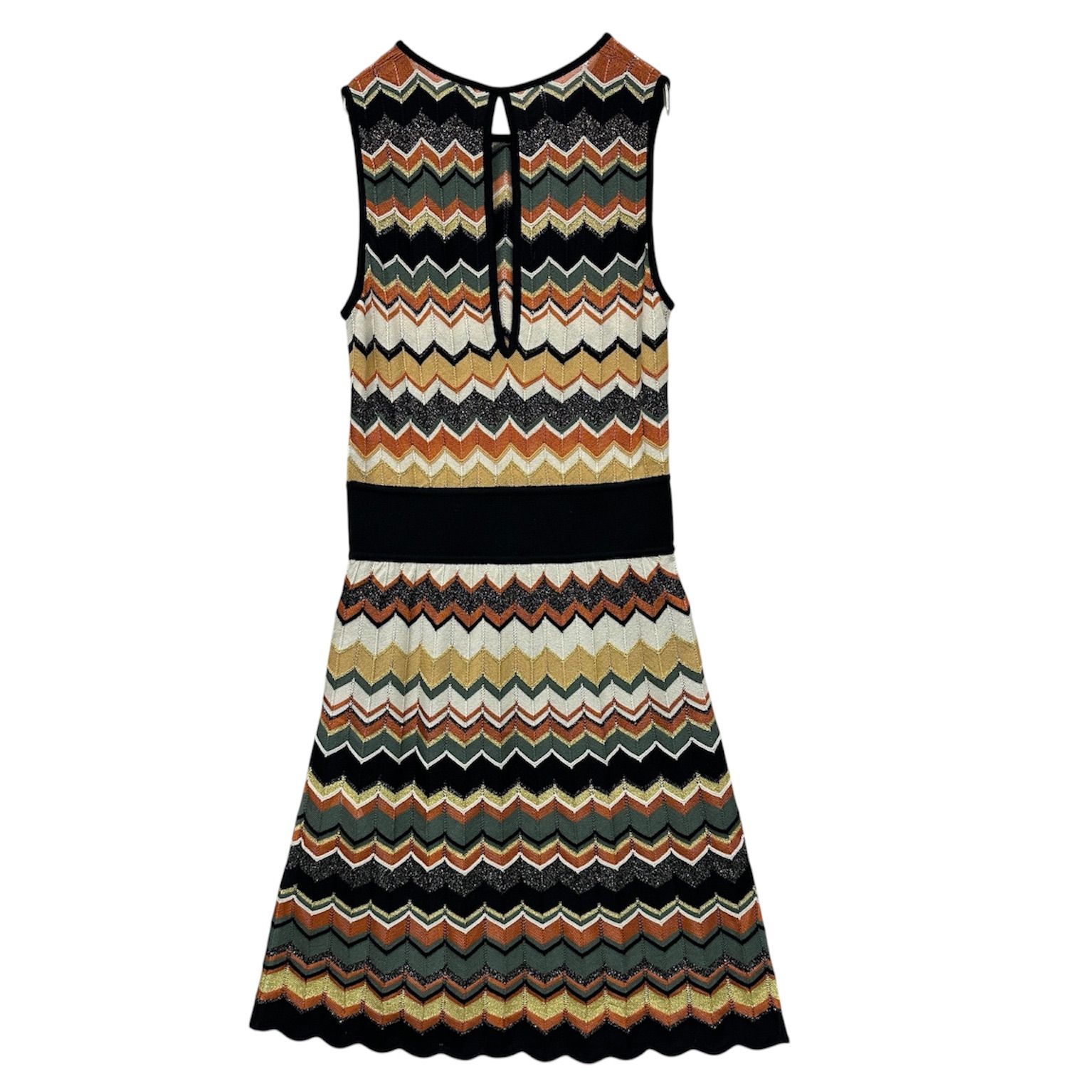 美品】M MISSONI 44 エムミッソーニ ジグザグ ニットワンピース マルチ