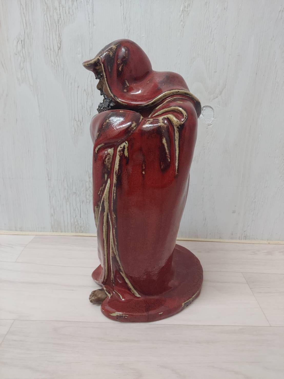 風格】達磨大師 置物 陶器製 縁起物 魔除け 骨董 ヴィンテージ