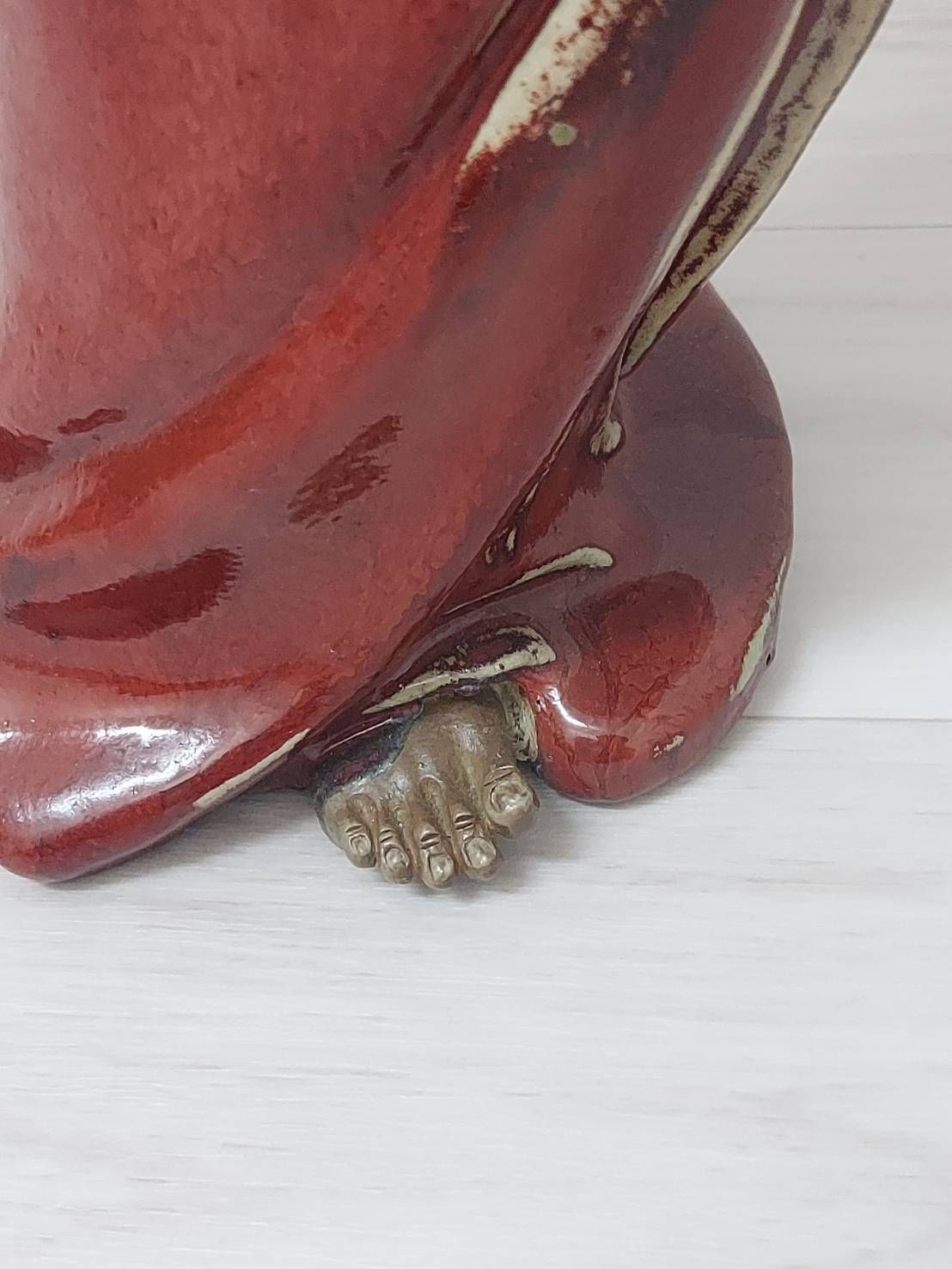 風格】達磨大師 置物 陶器製 縁起物 魔除け 骨董 ヴィンテージ