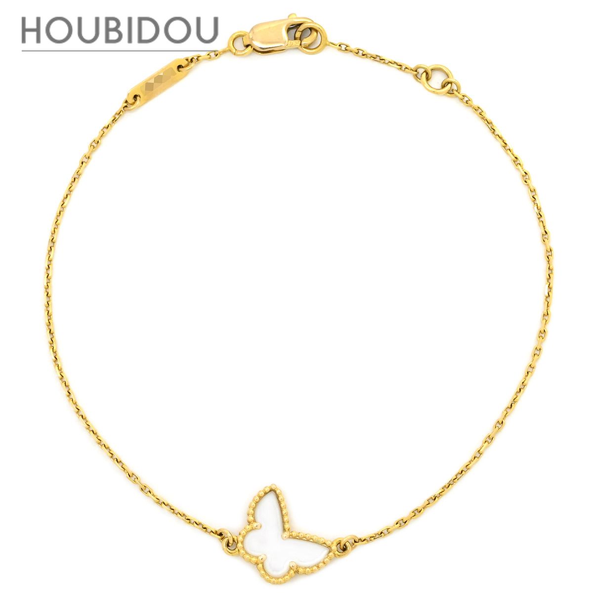 ヴァンクリーフアーペル Van Cleef & Arpels ブレスレット スウィート パピヨン ホワイト×イエローゴールド VCA 白 Au750 18K VCARF69000 【保証書】【中古】