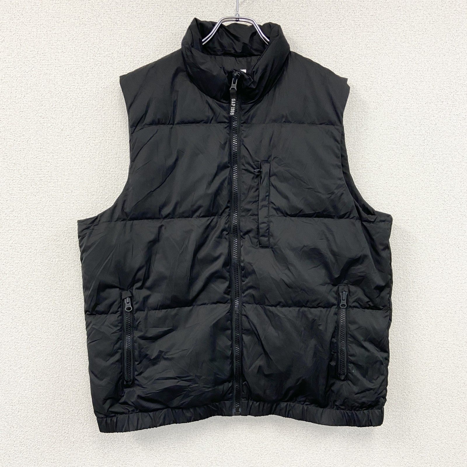 GAP ギャップ フルジップダウンベスト ダウン80％ 3つポケット 黒 