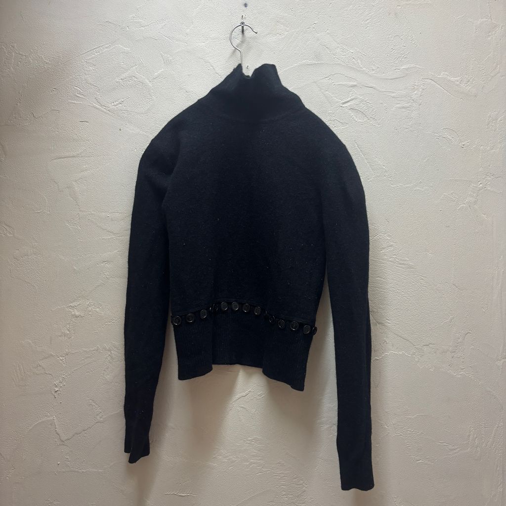 Alexander McQueen アレキサンダーマックイーン Turtle Neck Knit ハイネックニット 585092Q1AC4 ブラック size:M【代官山B05】