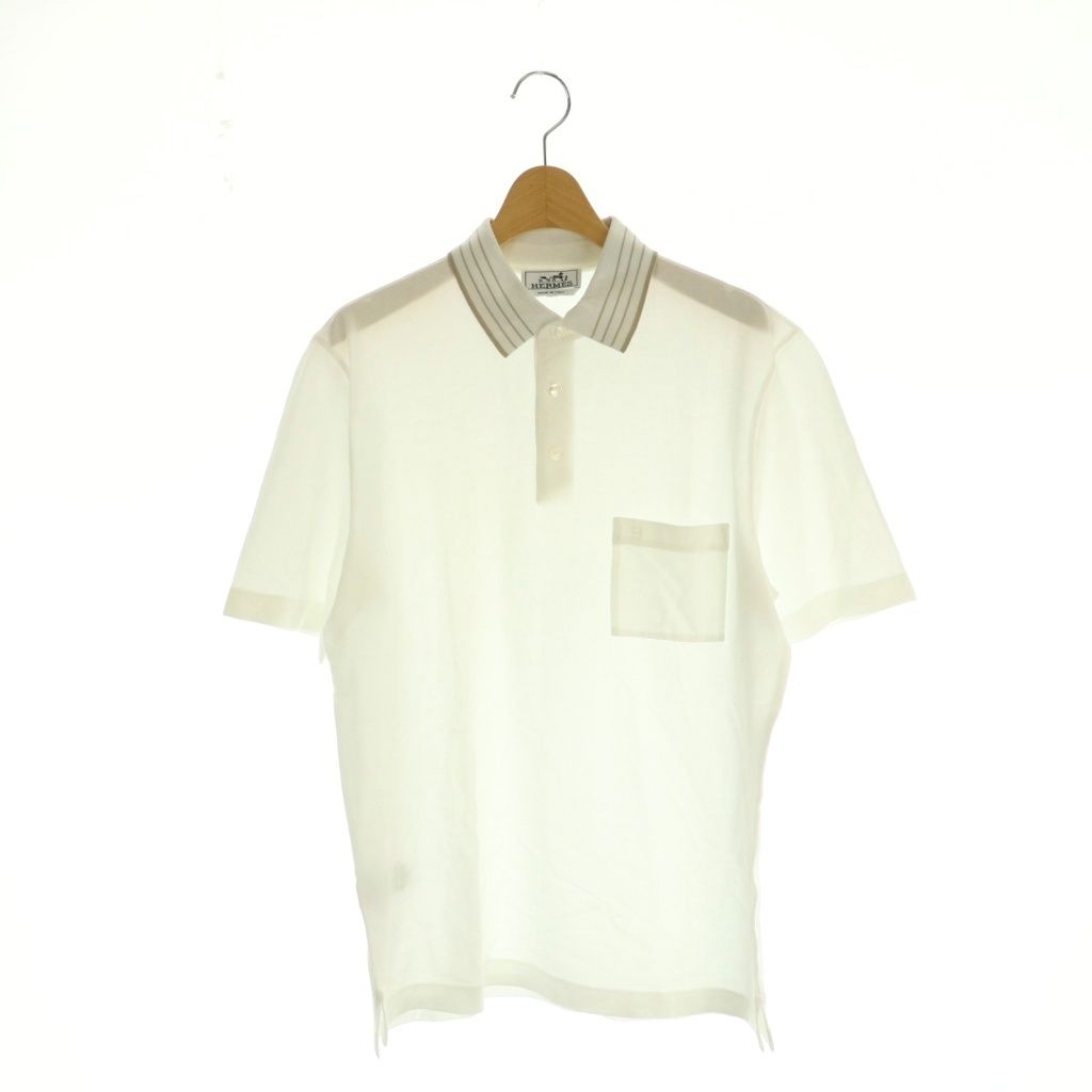 エルメス HERMES ポロシャツ L 白 /MI ■GY18