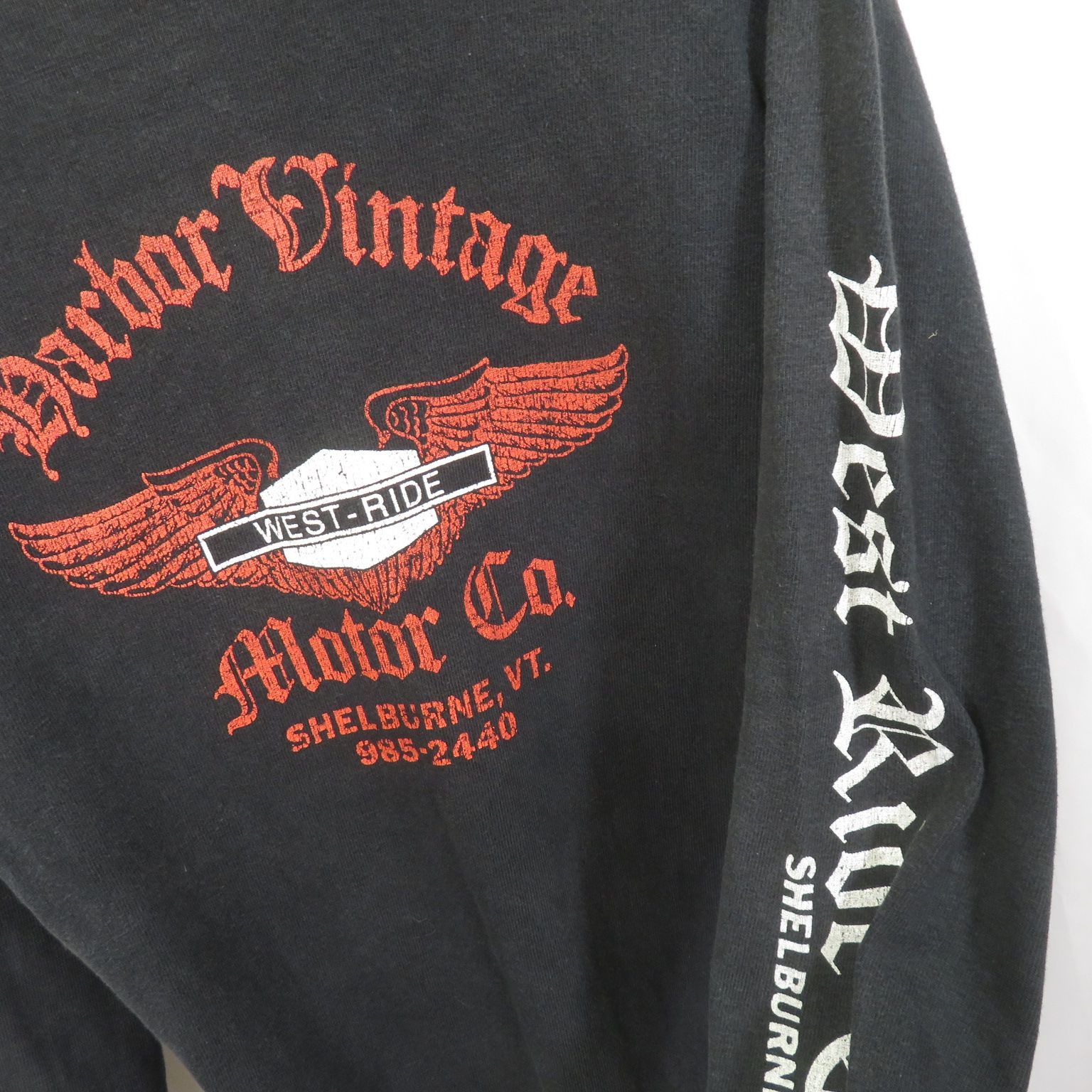 WEST RIDE モーターサイクル ヴィンテージ加工 ロングスリーブ 長袖T 
