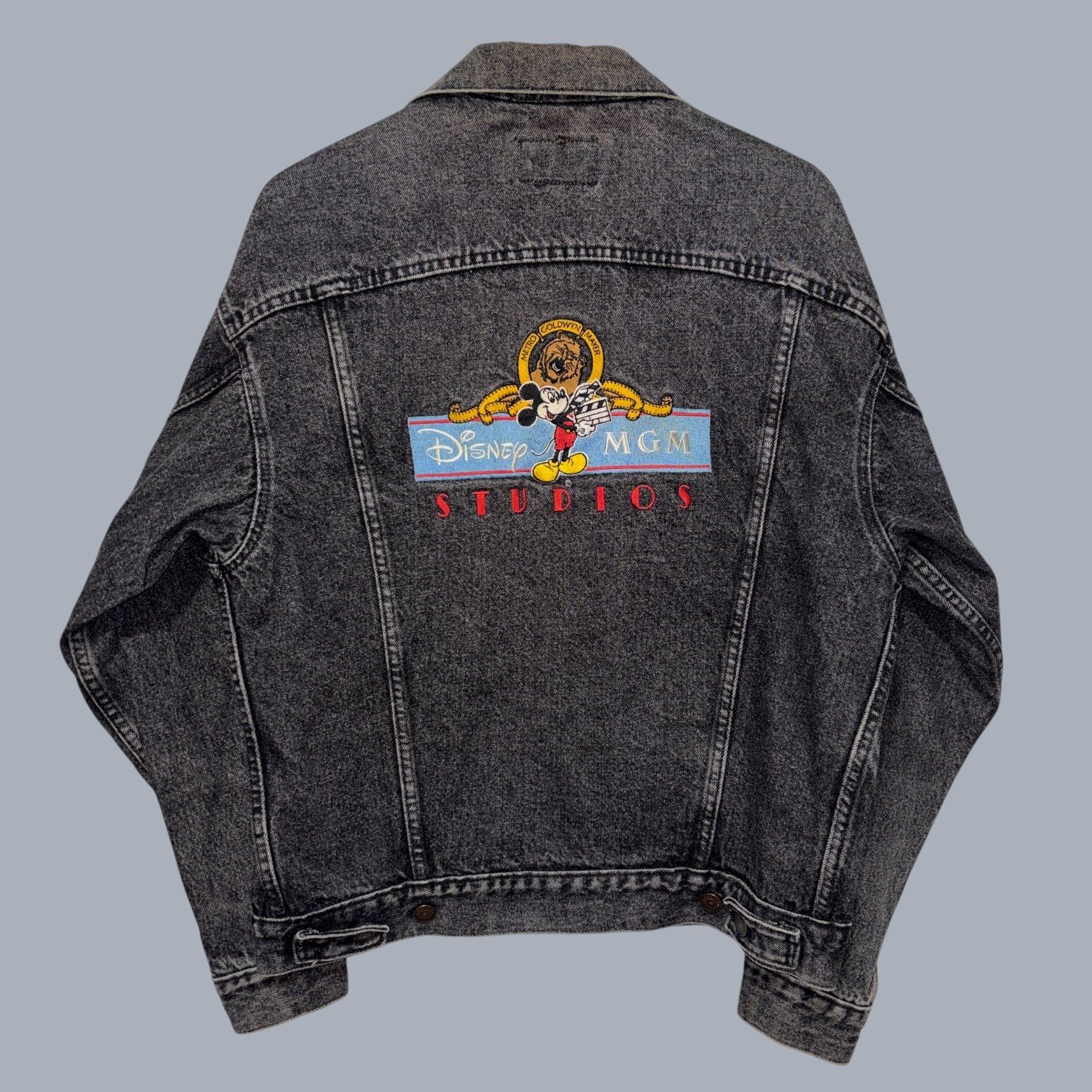 USA製 90s Levis 70507 DISNEY MGM BLACK M リーバイス ブラックデニムJKT ディズニー刺繍 ミッキーマウス ボタン裏527 古着