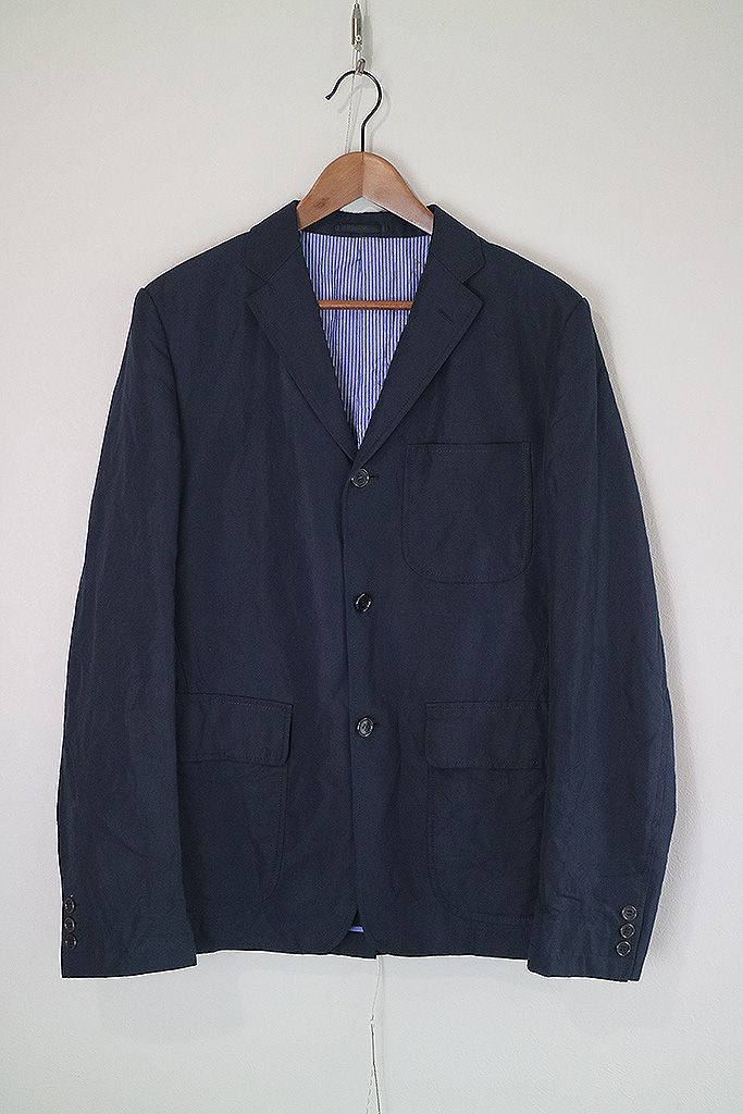 COMME des GARCONS HOMME 3B テーラードジャケット コムデギャルソン ネイビー ストライプ M