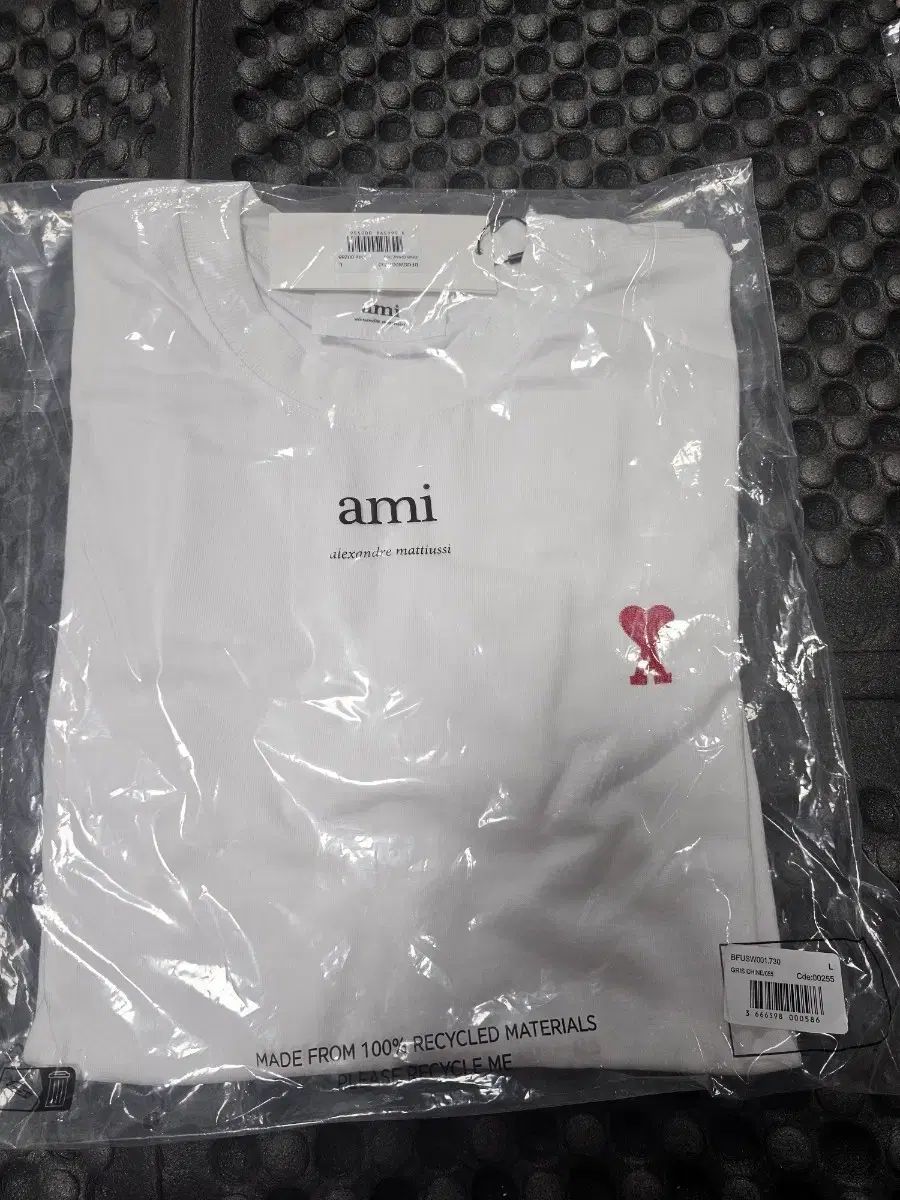 アミ スモールハート 白 長袖Tシャツ L