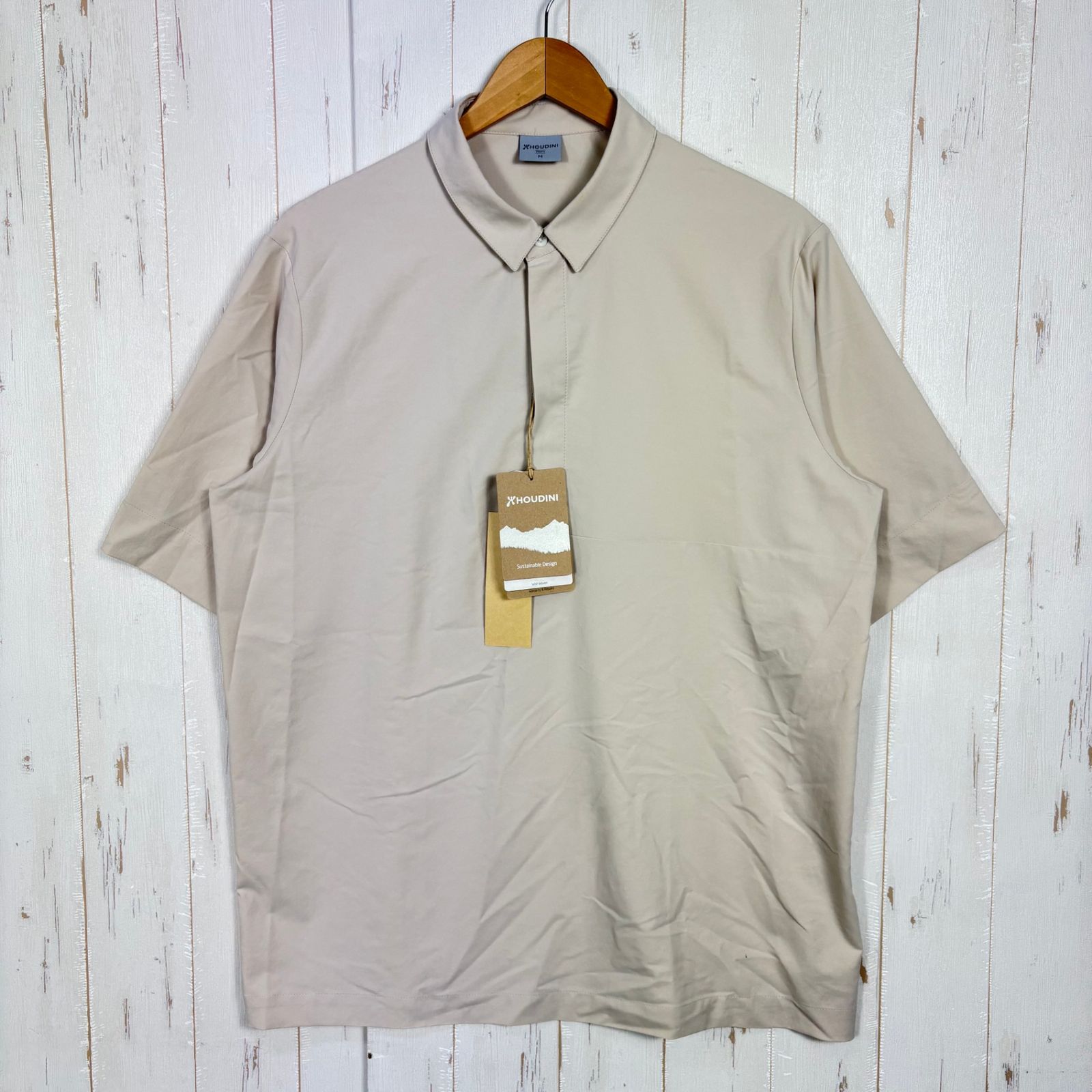 ✉️Men's M アイボリー系 Houdini ( フーディニ ) メンズ コスモ シャツ Men's Cosmo Shirt 238724 Foggy Mountain z00058225 Foggy Mountain 化繊 ショートスリー