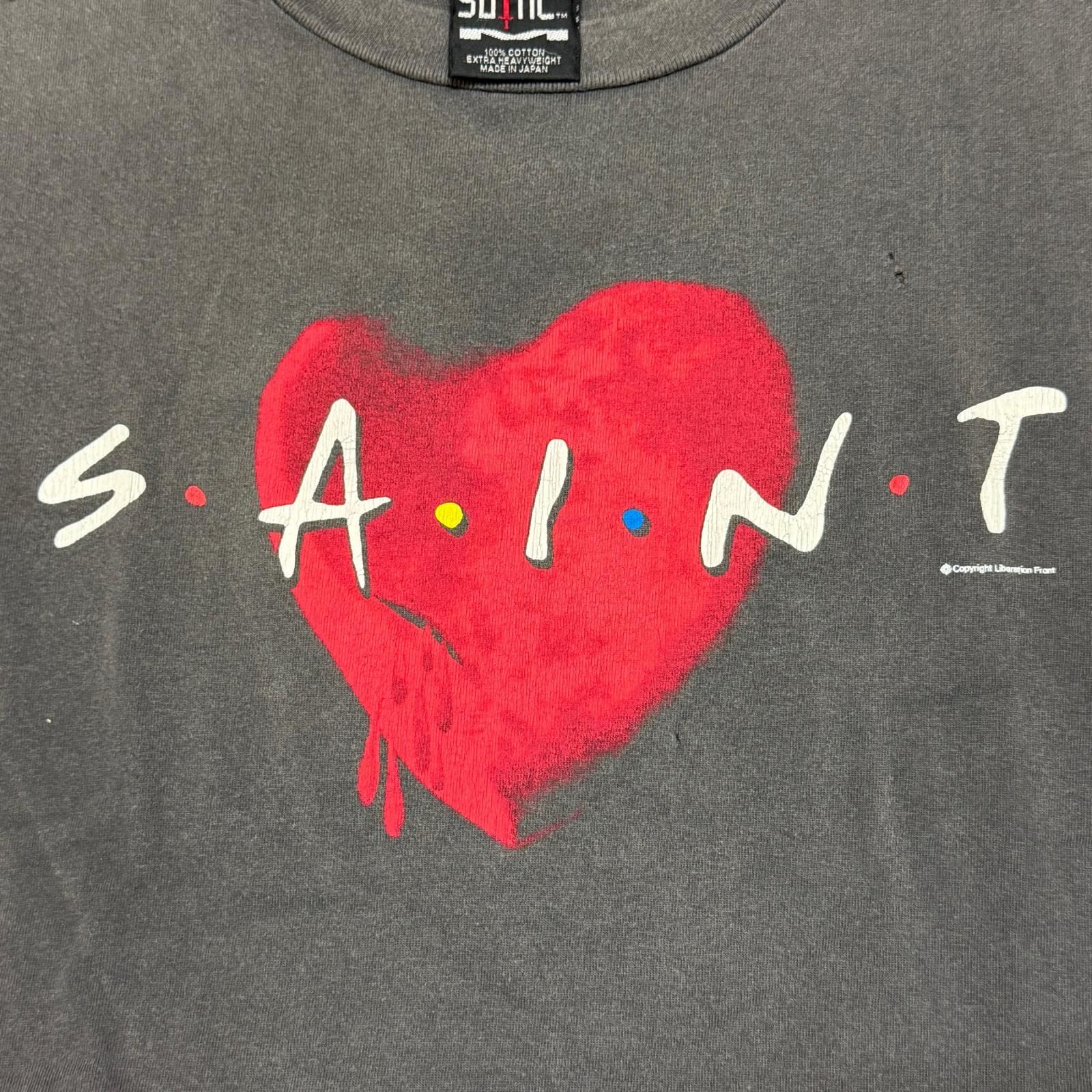 参考上代28600円 SAINT MICHAEL 22AW TEE/ HEART ハート ロゴTシャツ