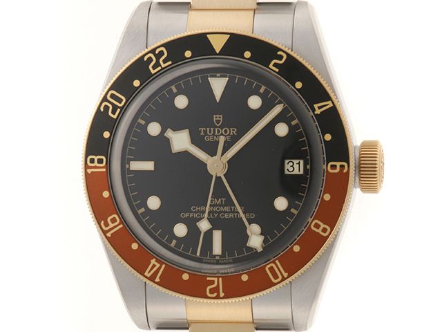TUDOR チュードル ブラックベイGMT S&G M79833MN-0001 腕時計 K18イエローゴールド K18YG/ステンレススチール ブラック文字盤 自動巻き メンズ【中古】【472】HK