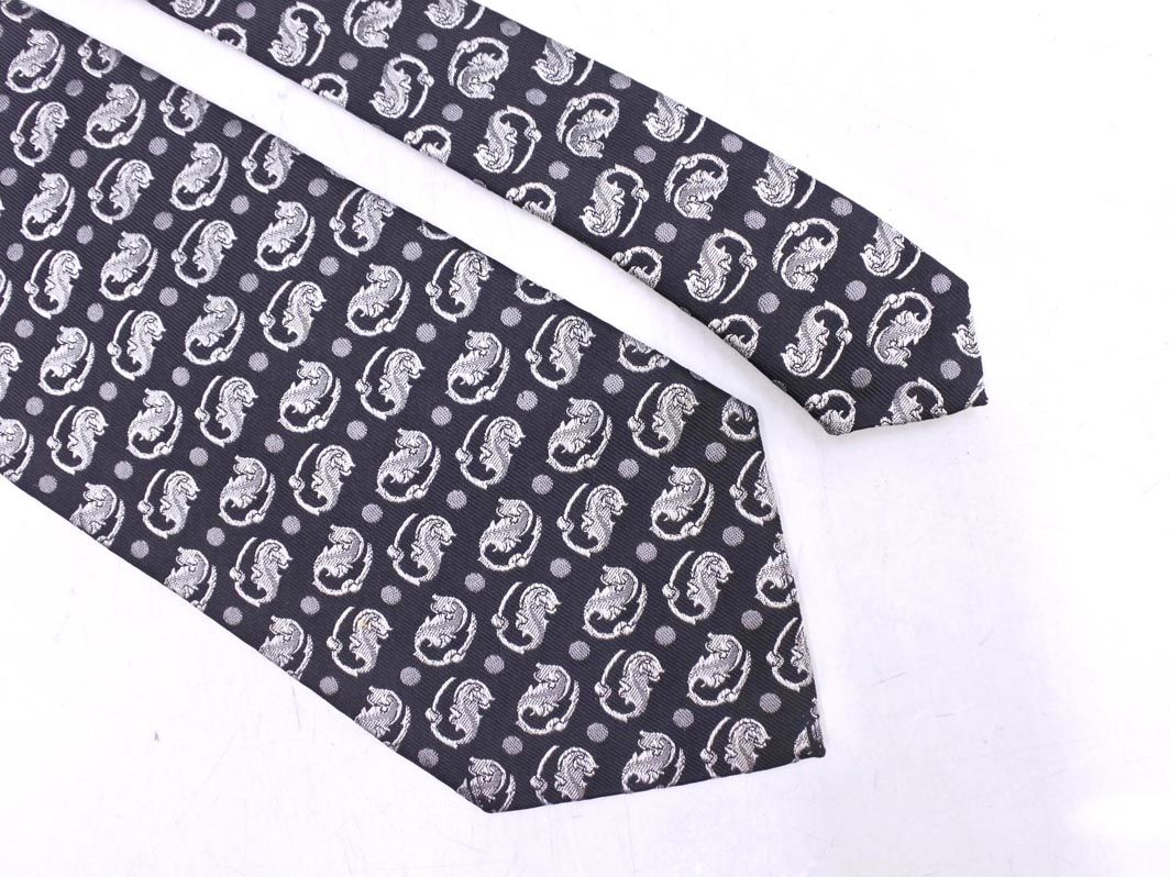 GIANNI VERSACE ジャンニヴェルサーチ シルク100% 総柄 ネクタイ 黒