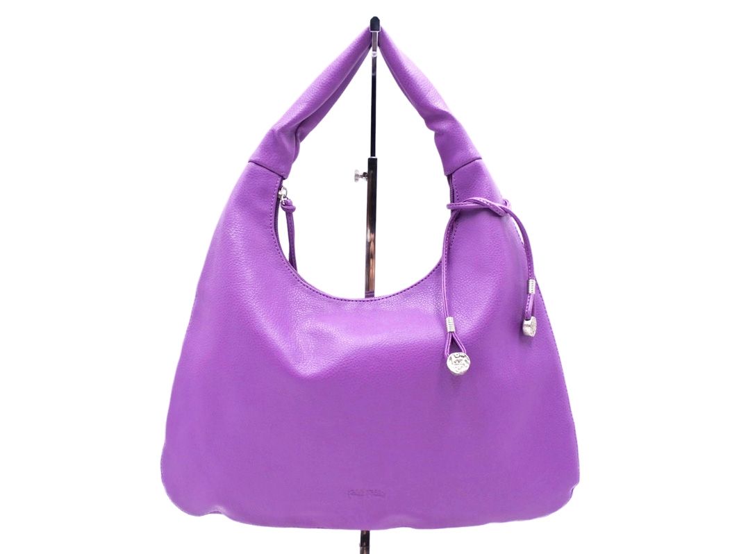 フォリフォリ。新品。バック。紫 Folli Follie フォリフォリ レザー ワンハンドル ハンド バッグ 紫