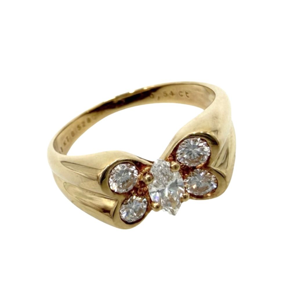 ヴァンクリーフ＆アーペル 指輪 レディース セリアリング アクセサリー ジュエリー ヴィンテージ Au750 18金YG Van Cleef & Arpels K18イエローゴールド ダイヤモンド0.54ct 約11号 ゴールド 約4.0g【中古品】