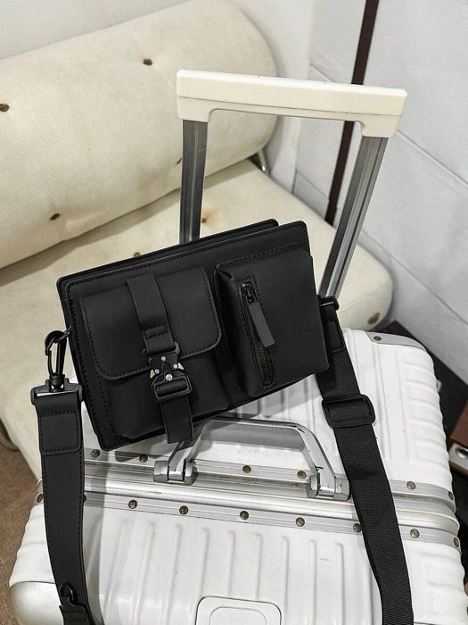 バッグ メンズ ショルダーパック 1個 メンズショルダーバッグ、コンパクトな和風クロスボディバッグ、スクエア型小型メッセンジャーバッグ