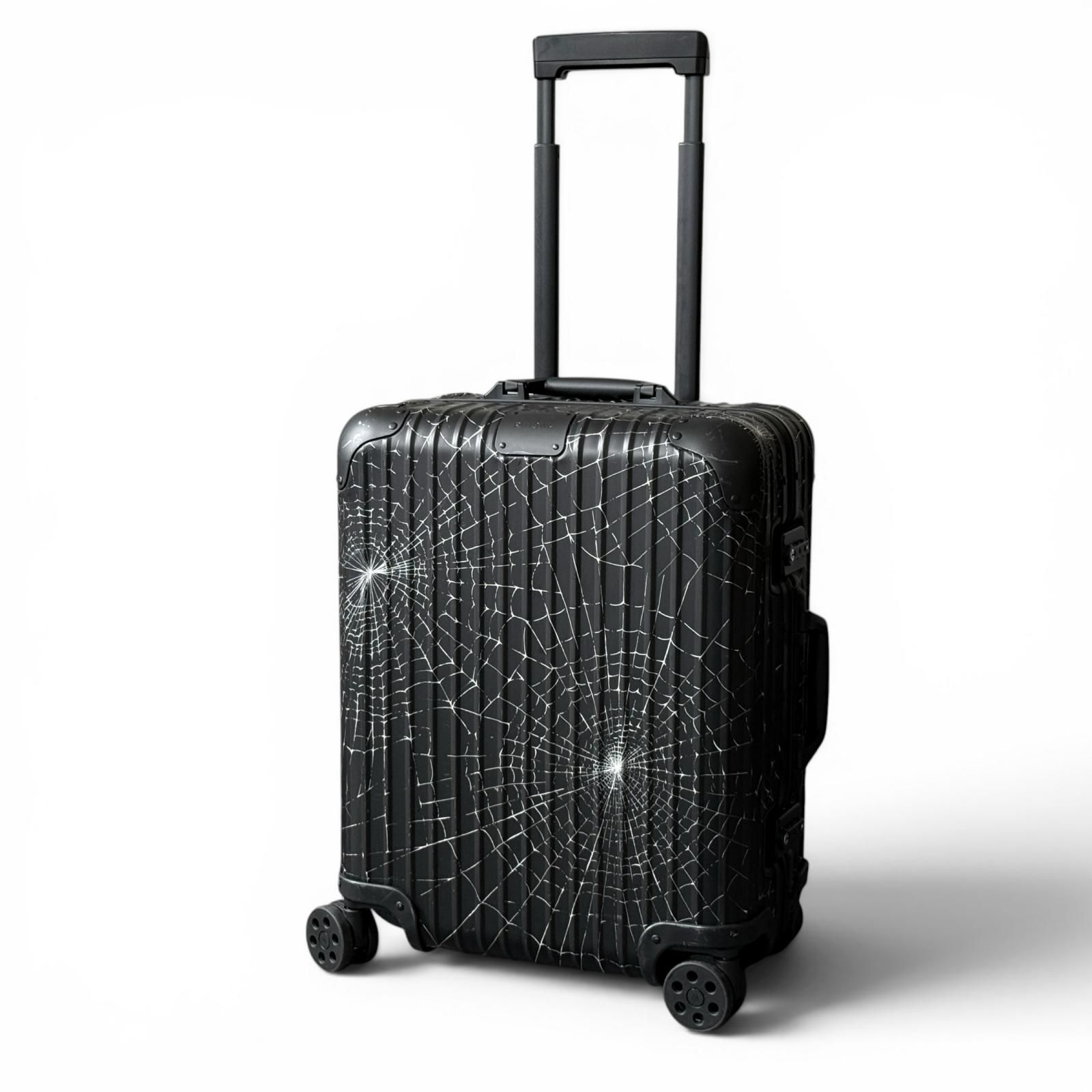 RIMOWA リモワ ×シュプリーム キャビンプラス アルミニウム キャリーケース ブラック 49L メンズ 暗証番号113 キャリーバッグ 稼働品