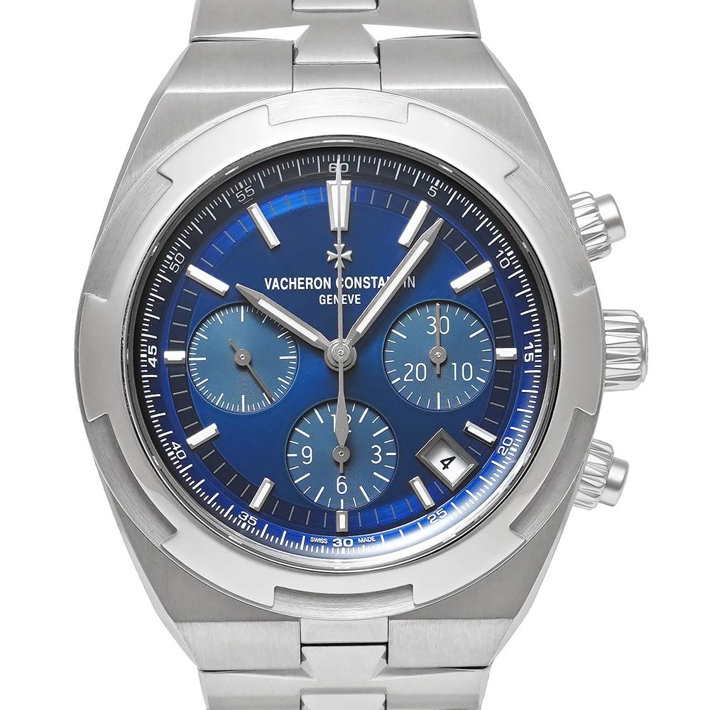 箱・保証書・替えのベルト付き VACHERON CONSTANTIN オーヴァーシーズ クロノグラフ Ref.5500V/110A-B148 ブルー 中古品 メンズ 腕時計