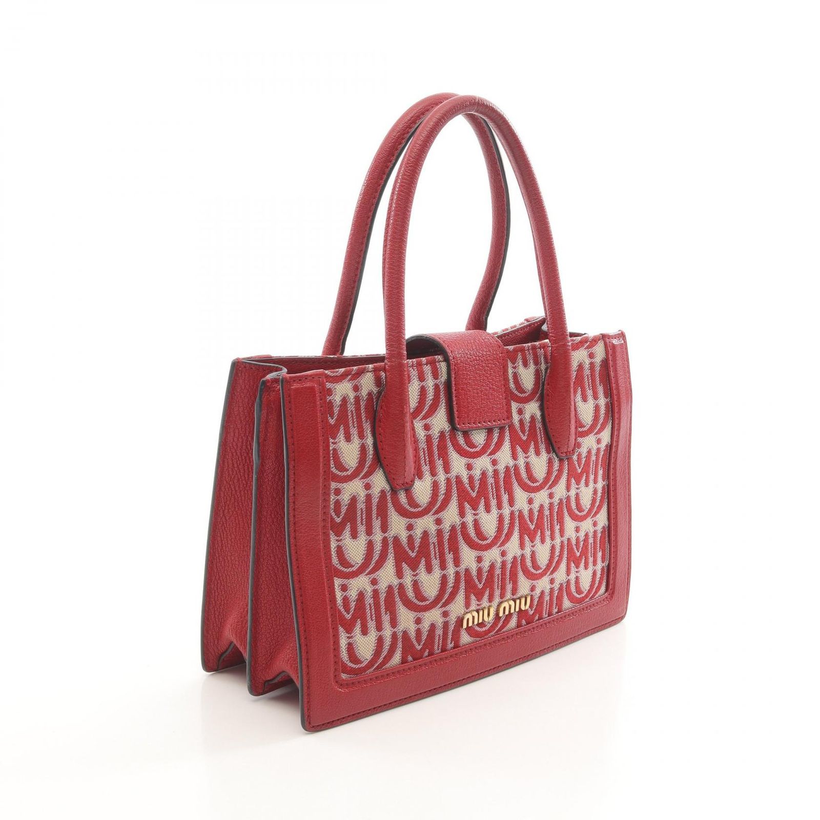 Miu Miu ミュウ ミュウ JACQUARD + MADRAS ハンドバッグ - メルカリ