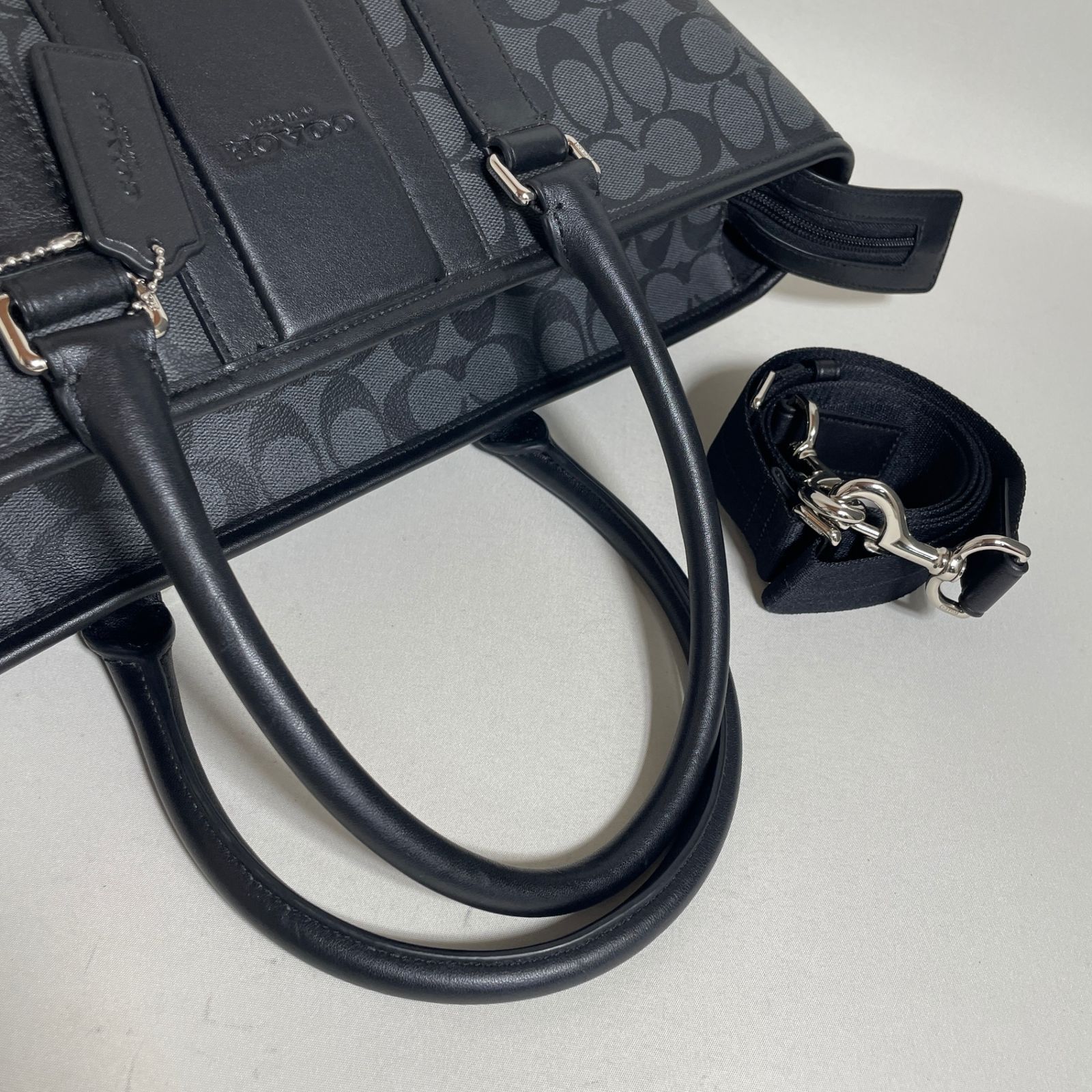 2605-3｜美品｜コーチ シグネチャー 2WAYトートバッグ ブラック - メルカリ