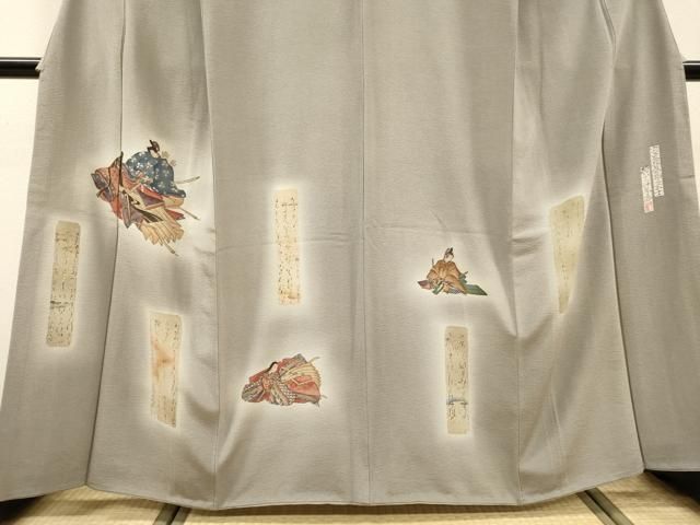 平和屋着物●友禅師・京の名工・伝統工芸士・樽本伊勢蔵 　訪問着　人物風景文　暈し染め　金彩　正絹　逸品　AABG1061ph 平和屋着物▽友禅師・京の名工・伝統工芸士・樽本伊勢蔵 訪問着 手描き