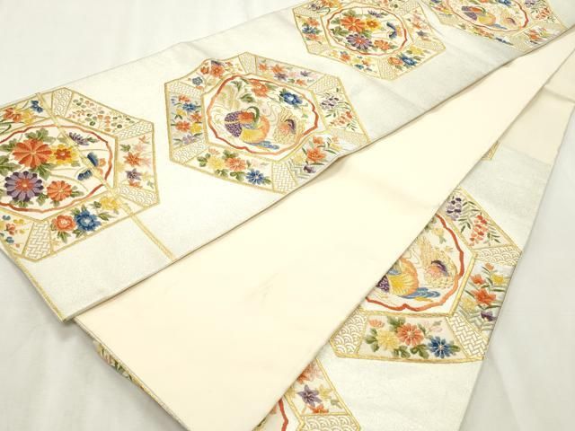 平和屋着物▽男性　長羽織　単衣　竹屋町刺繍　菊文　金銀糸　逸品　CAAT5915id 平和屋着物▽京加賀糸目友禅作家 山崎巌 訪問着 単衣 手描き 草花文
