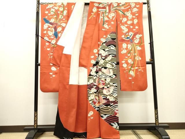 平和屋着物▽豪華振袖 駒刺繍 鴛鴦花文 金彩 正絹 逸品 DABF2485fe