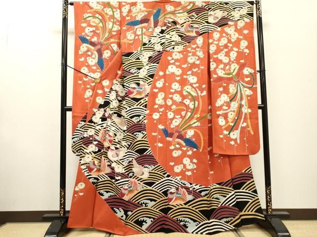 平和屋着物●豪華色留袖　作家物　泰常　蜀江花文　正絹　逸品　AABF6125ck 平和屋着物□豪華黒留袖 駒刺繍 飛鶴花文 正絹 逸品 AABI6435st - メルカリ