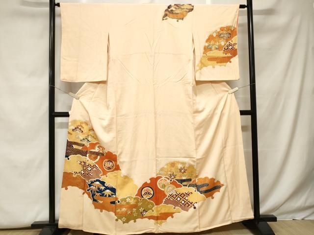 平和屋着物□訪問着 駒刺繍 雪輪重ね松竹吉祥文 金彩 正絹 逸品